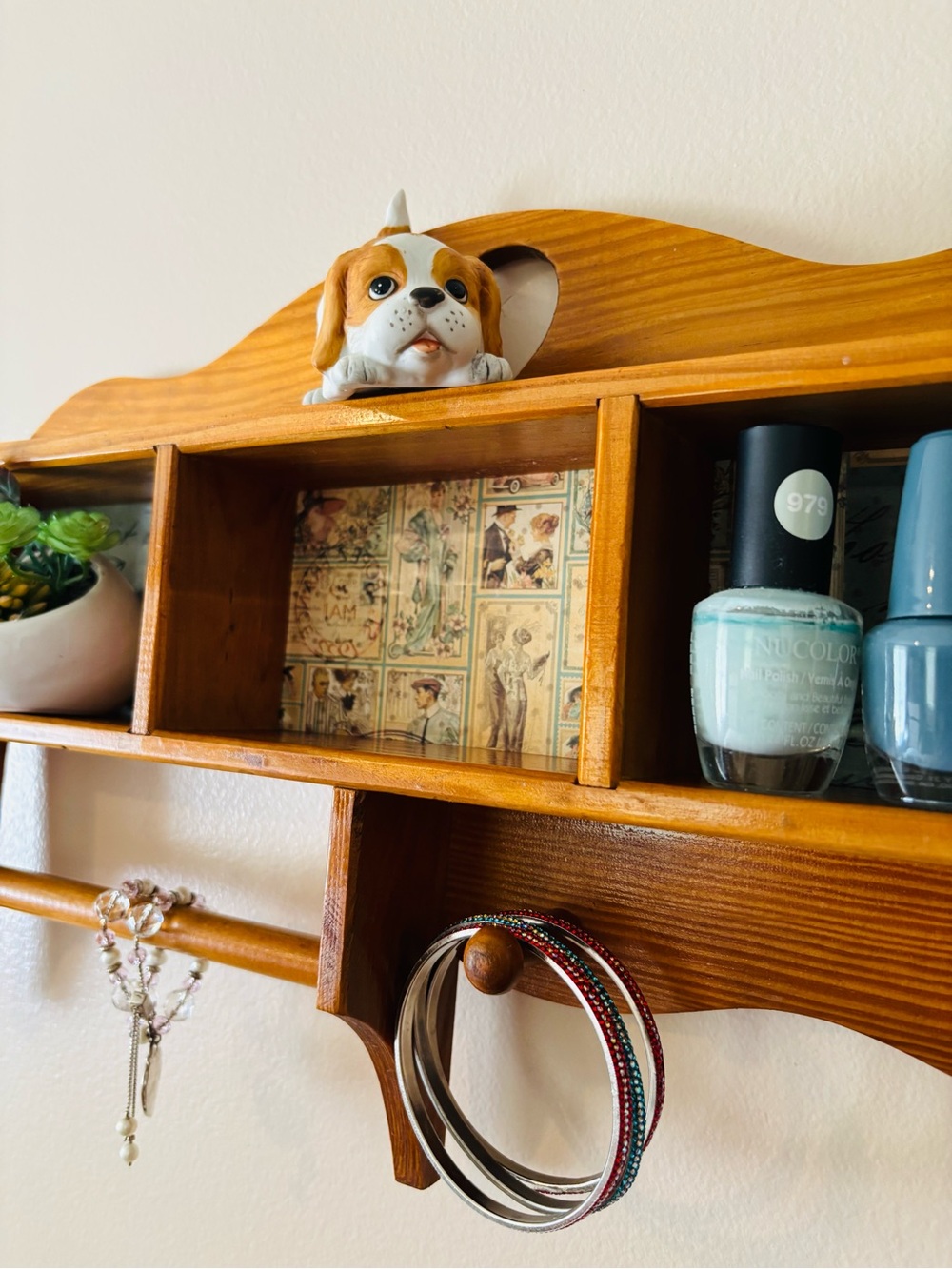 Vintage Wood Wall Shelf - Picture 8 of 9